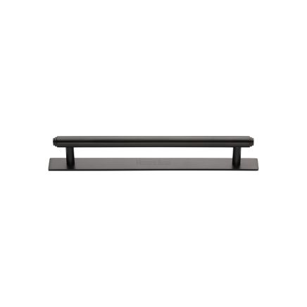 Heritage Brass Cabinet Pull Step Design with Plate 96mm CTC Matt Bronze Finish