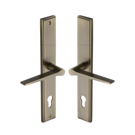 Heritage Brass Multi-Point Door Handle Lever Lock Gio RH Design Antique Brass finish
