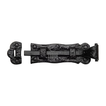 The Tudor Door Bolt Straight 125mm Black Iron