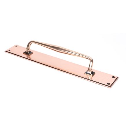 Polished Bronze 425mm Art Deco Pull Handle on Backplate