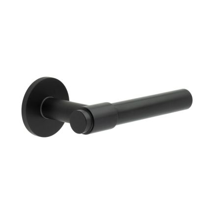CR-103 Black Sprung Round Rose Door Handle - By Frelan Hardware - CR-103A1MB