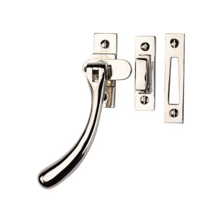 Heritage Brass Lockable Casement Window Fastener Ball Weather Stripped Design Polished Nickel finish