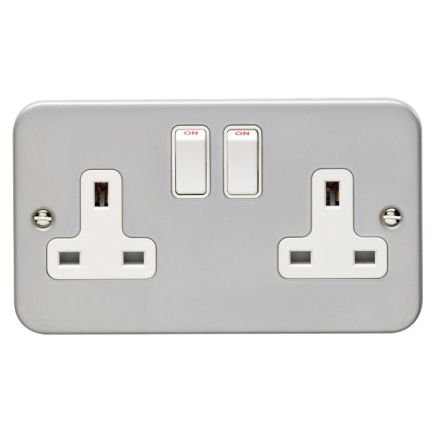 Eurolite Metal Clad 2 Gang Socket Metal Clad