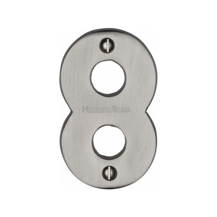 Heritage Brass Numeral 8 Face Fix 76mm (3") Satin Nickel finish