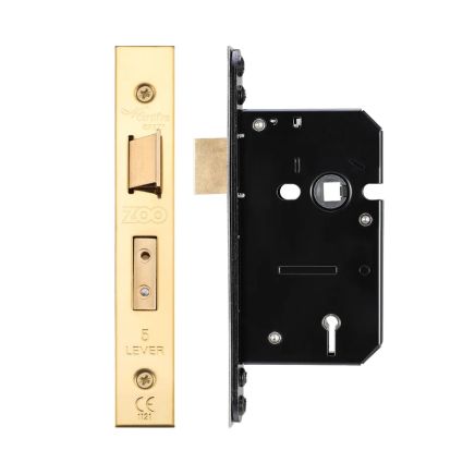 Zoo Hardware 5 Lever Sash Lock - 64mm C/W PVD Forend and Strike