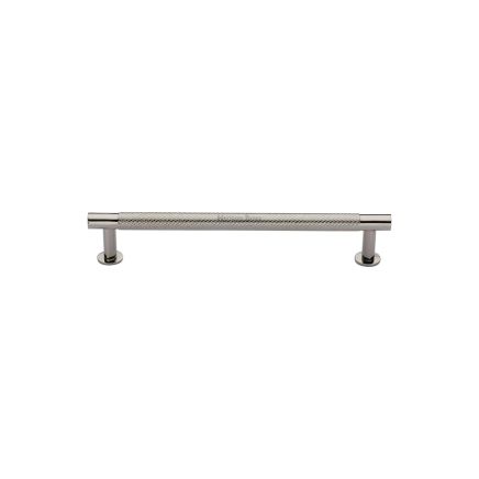 Heritage Brass Cabinet Pull Partial Knurled Design with 16mm Rose 96mm CTC Polished Nickel finish
