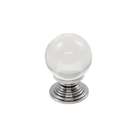 Clear Ball Knob 27mm - Clear Translucent Chrome