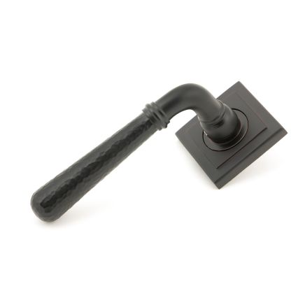 Aged Bronze Hammered Newbury Lever on Rose Set (Square) - Unsprung