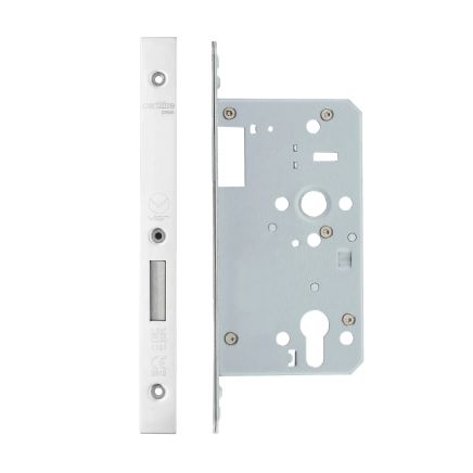 Zoo Hardware Din Euro Deadlock- Backset 60mm - 2 Pc Forend - Square - PSS - Single Throw - Stainless Steel