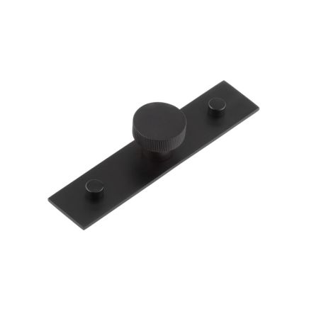 Thaxted Cupboard Knobs 30mm Plain Backplate Black - By Frelan Hardware - HOX-230MB-5090MB