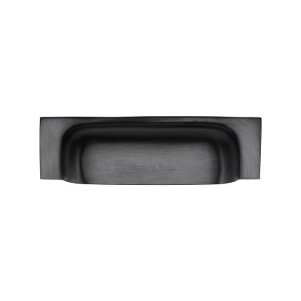 Heritage Brass Drawer Pull Military Design 96mm CTC Matt Black Finish