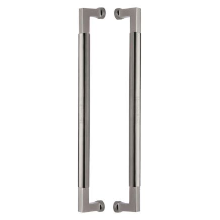 Heritage Brass Door Pull Handle Bauhaus Design 483mm Satin Nickel Finish