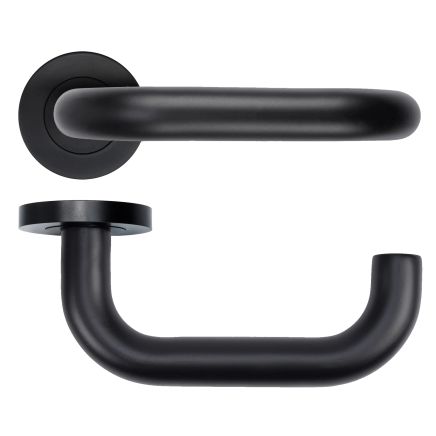 Zoo Hardware Maggiore Lever on Round Rose - Black