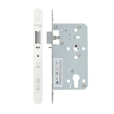 Zoo Hardware 2 Piece - DIN night latch - 72mm c/c - backset 60mm - radius - White