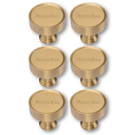 Heritage Brass Cabinet Knob Florence Design 32mm Satin Brass finish