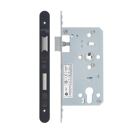 Zoo Hardware 2 Piece - DIN euro sashlock - 72mm c/c - backset 60mm - radius - Black