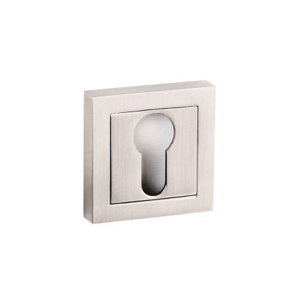 Senza Pari Euro Escutcheons on Square Rose - Satin Nickel (Pair)