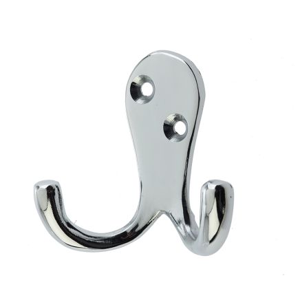 Jedo Double Robe Hooks 53mm Polished Chrome - By Frelan Hardware - JV62PC