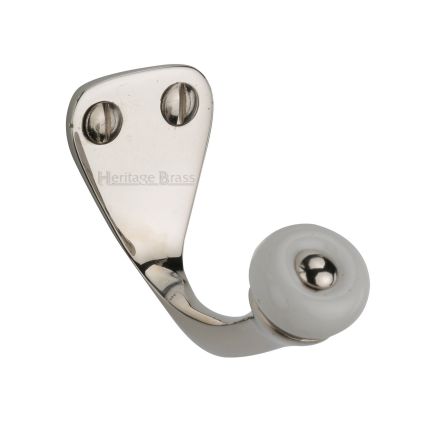 Heritage Brass Single Robe Hook Polished Nickel Finish