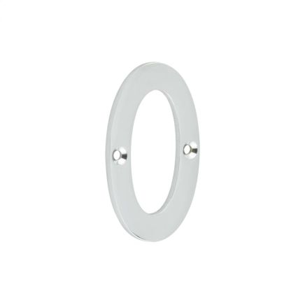 75mm Polished Chrome 0 Screw Fix Numeral - By Frelan Hardware - JNUM0PC