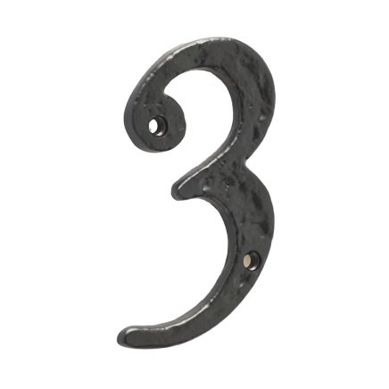 Antique Door Numerals 3 Black No. 3 - By Frelan Hardware - JAB15-3