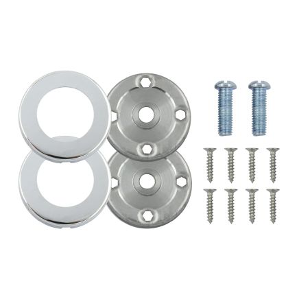 Zoo Hardware Rose Pack - 2 x Push on Roses - Suitable for SS304 19mm, 22mm and 30mm - Polished - Stainless Steel