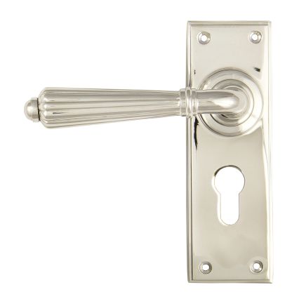 Polished Nickel Hinton Lever Euro Set