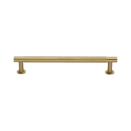 Heritage Brass Cabinet Pull Partial Knurled Design with 16mm Rose 160mm CTC Satin Brass finish