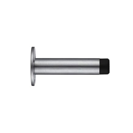 Zoo Hardware Door Stop - Cylinder with Rose 70mm - Face Fix - Satin Chrome