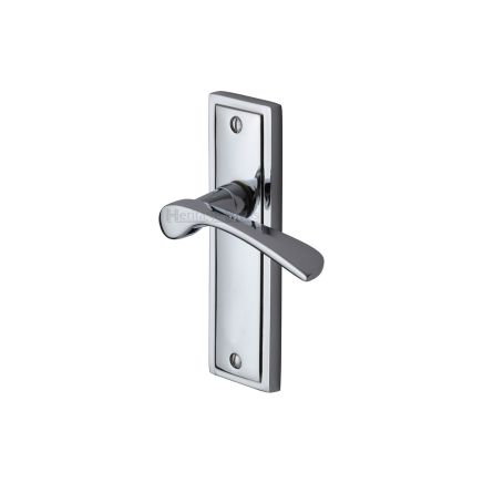 Heritage Brass Door Handle Lever Latch Boston Design Polished Chrome finish