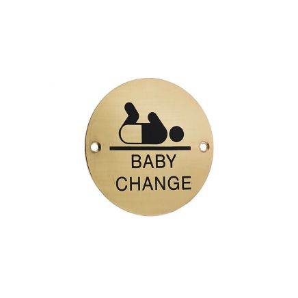 Stainless Steel Baby Change Symbol 75mm Polished Brass - By Frelan Hardware - JS107PB