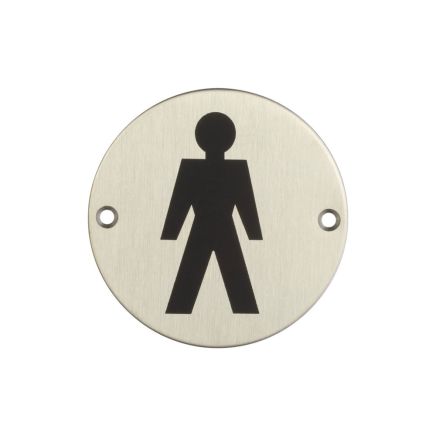 Stainless Steel Male Symbol 75mm Satin Stainless Steel - By Frelan Hardware - JS102SSS