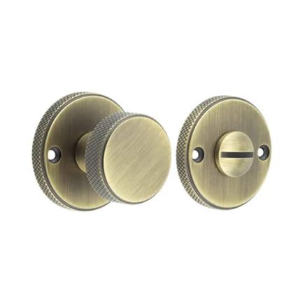 Burlington Westbourne Knurled Turn & Release Antique Brass - By Frelan Hardware - BUR180AB