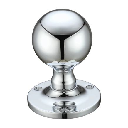 Zoo Hardware Ball Mortice Knob Furniture 62.5mm Rose dia. - Polished Chrome