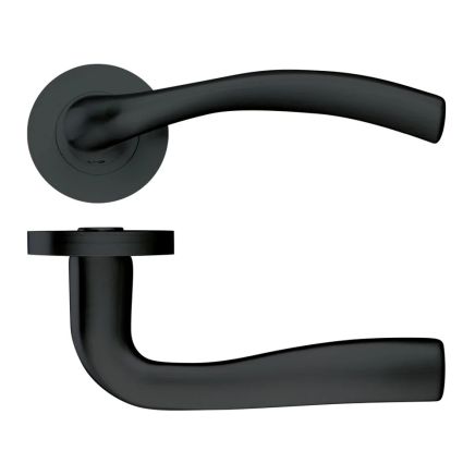 Zoo Hardware Siena lever on round rose - Oscuro Matt Black