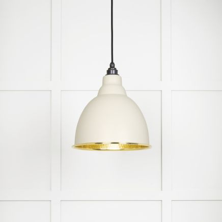 Hammered Brass Brindley Pendant in Teasel