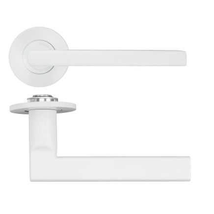 Zoo Hardware Varese Lever on 4mm Round Slim Sprung Rose - White
