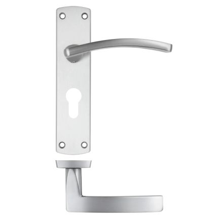 Zoo Hardware Toledo lever on euro backplate - Satin Chrome