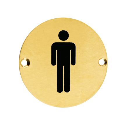 Zoo Hardware Sex Symbol - Male - 76mm dia - PVD Satin Brass