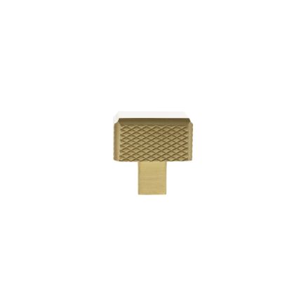 Millhouse Brass Eiffel Knurled Square Cabinet Knob Handle - Satin Brass
