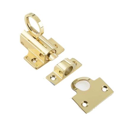 Jedo Fanlight Catch 45x45mm 63mm Polished Brass - By Frelan Hardware - JV950PB