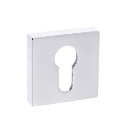 Forme Euro Escutcheons on Minimal Square Rose - Polished Chrome