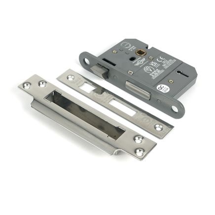Polished Chrome 3" 5 Lever BS Sash Lock KA