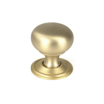 Satin Brass Mushroom Cabinet Knob 32mm
