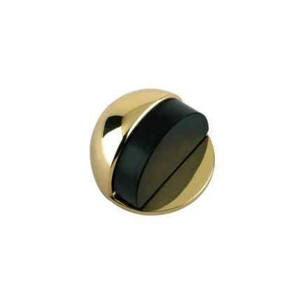 Zoo Hardware Door Stop - Floor Mounted - Oval 50mm dia. - Polished Brass