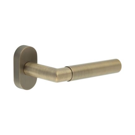 CR-102 Antique Brass Multi Point Oval Rose Door Handle - By Frelan Hardware - CR-102C4AB