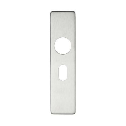 Zoo Hardware Cover plate for 19 mm RTD Lever on Short Backplate - Oval Profile 48.5mm - 45mm x 180mm PSS - Satin Stainless