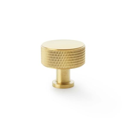 Alexander & Wilks - Lucia Knurled Cupboard Knob - Satin Brass PVD - 35mm