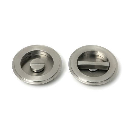 Satin Marine SS (316) 75mm Art Deco Round Pull - Privacy Set