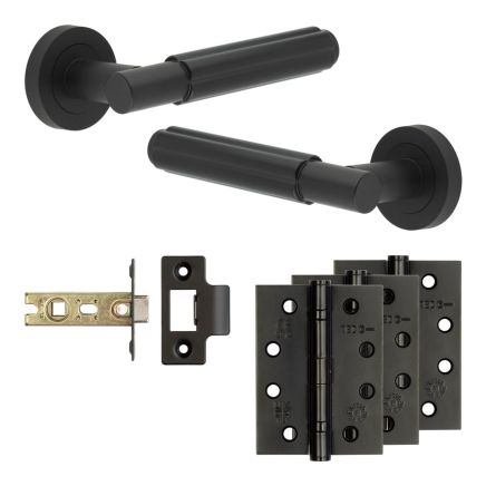 Complete Bloom Door Handle Pack - Internal Doors - Black - By Frelan Hardware - JE-B2A-MB